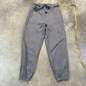 Threads 4 Thought Pants Womens 12 Gray True Hemp High Rise Tie Waist Tapered Leg